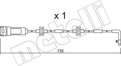 METELLI SU.144 сигнализатор, износ тормозных колодок на OPEL OMEGA B (25_, 26_, 27_)