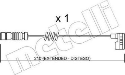 METELLI SU.209 сигнализатор, износ тормозных колодок на MERCEDES-BENZ SPRINTER 2-t фургон (901, 902)
