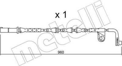 METELLI SU.220 сигнализатор, износ тормозных колодок на X6 (E71, E72)