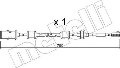 METELLI SU.319 сигнализатор, износ тормозных колодок на OPEL ASTRA H (L48)