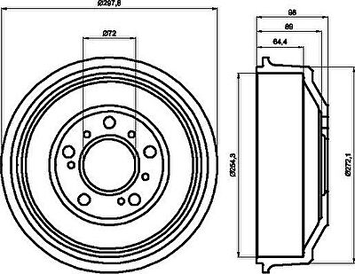 MINTEX MBD041 тормозной барабан на PEUGEOT BOXER автобус (230P)