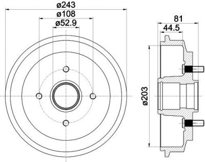 MINTEX MBD305 тормозной барабан на FORD FUSION (JU_)