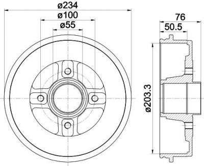 MINTEX MBD308 тормозной барабан на NISSAN KUBISTAR (X76)