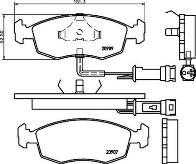 MINTEX MDB1236 комплект тормозных колодок, дисковый тормоз на FORD SCORPIO I (GAE, GGE)