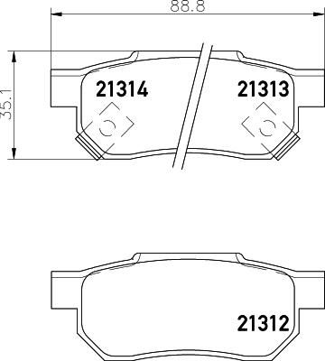 MINTEX MDB1411 комплект тормозных колодок, дисковый тормоз на HONDA CONCERTO (HW, MA)