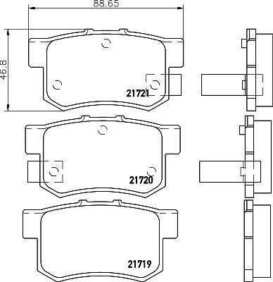 MINTEX MDB1564 комплект тормозных колодок, дисковый тормоз на ROVER 600 (RH)