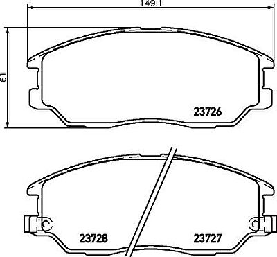 MINTEX MDB2594 комплект тормозных колодок, дисковый тормоз на HYUNDAI EQUUS / CENTENNIAL