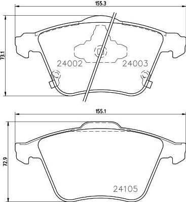 MINTEX MDB2768 комплект тормозных колодок, дисковый тормоз на MAZDA 6 (GG)