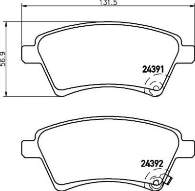 MINTEX MDB2797 комплект тормозных колодок, дисковый тормоз на FIAT SEDICI (FY_)