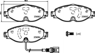 MINTEX MDB3340 комплект тормозных колодок, дисковый тормоз на AUDI A3 Limousine (8VS)