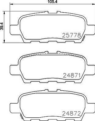 MINTEX MDB3396 комплект тормозных колодок, дисковый тормоз на INFINITI M35