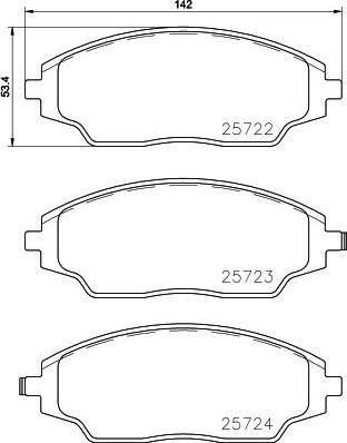 MINTEX MDB3733 комплект тормозных колодок, дисковый тормоз на CHEVROLET AVEO седан (T300)