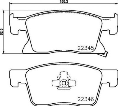 MINTEX MDB3845 комплект тормозных колодок, дисковый тормоз на OPEL ASTRA K Sports Tourer