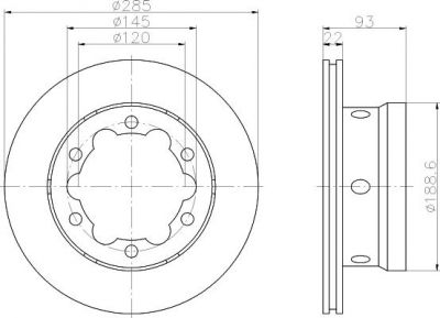 MINTEX MDC1079 тормозной диск на VW LT 28-46 II c бортовой платформой/ходовая часть (2DC, 2DF, 2