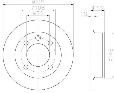 MINTEX MDC11 тормозной диск на FORD FIESTA II (FBD)