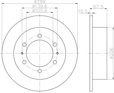 MINTEX MDC1371 тормозной диск на SSANGYONG MUSSO (FJ)