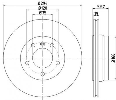 MINTEX MDC1384 тормозной диск на 3 (E46)