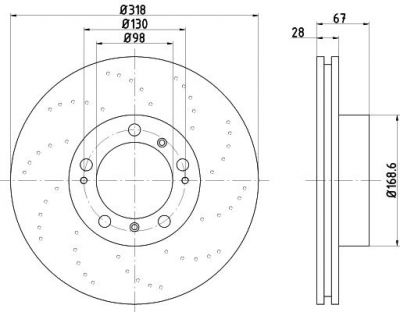 MINTEX MDC1429R тормозной диск на PORSCHE 911 (996)