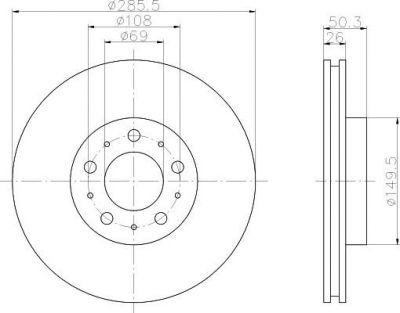 MINTEX MDC1432 тормозной диск на VOLVO XC70 CROSS COUNTRY