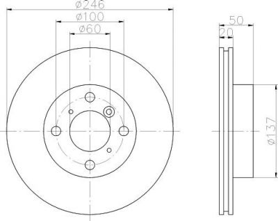 MINTEX MDC1457 тормозной диск на SUZUKI BALENO Наклонная задняя часть (EG)