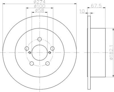 MINTEX MDC2036 тормозной диск на SUBARU LEGACY IV универсал (BL, BP, B13_)