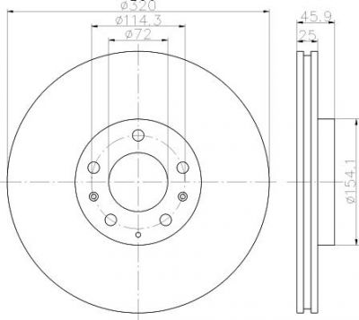 MINTEX MDC2044 тормозной диск на MAZDA 6 Hatchback (GG)