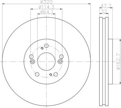 MINTEX MDC2164 тормозной диск на HONDA ACCORD VIII универсал