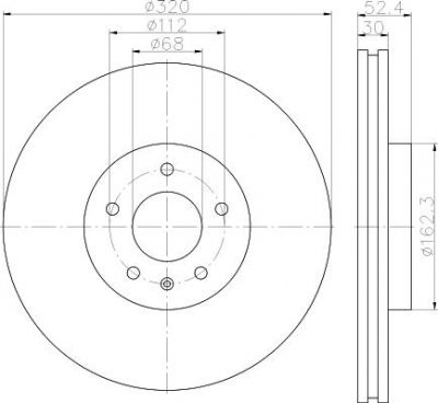 MINTEX MDC2263 тормозной диск на AUDI A4 Allroad (8KH, B8)