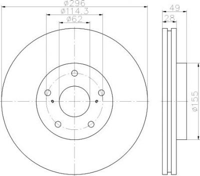 MINTEX MDC2314 тормозной диск на TOYOTA CAMRY седан (_XV4_)