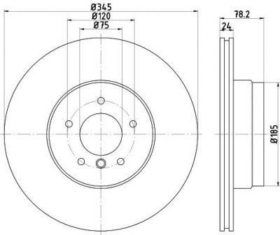 MINTEX MDC2331 тормозной диск на X6 (E71, E72)