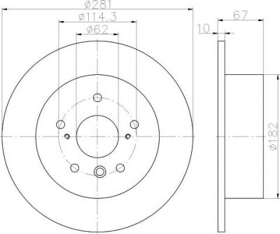 MINTEX MDC2368 тормозной диск на TOYOTA CAMRY седан (_XV4_)