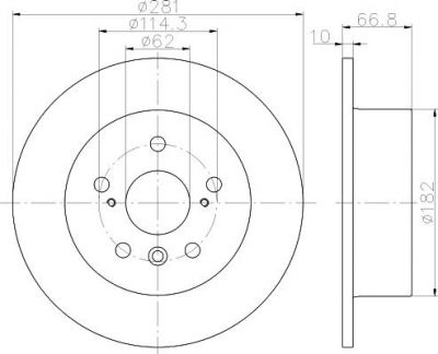 MINTEX MDC2545 тормозной диск на TOYOTA CAMRY седан (_XV4_)