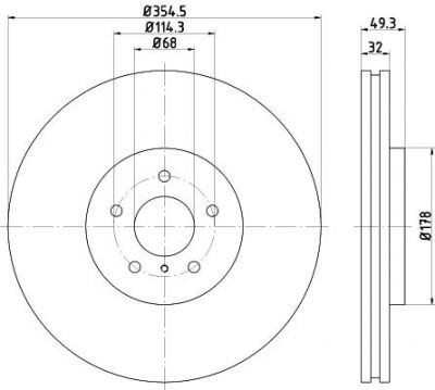 MINTEX MDC2598 тормозной диск на NISSAN 370 Z (Z34)