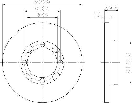 MINTEX MDC420 тормозной диск на HYUNDAI PONY седан (X-1)