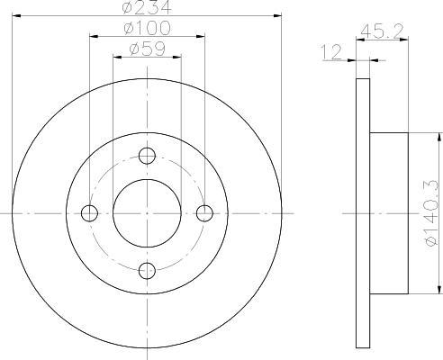 MINTEX MDC740 тормозной диск на NISSAN MICRA II (K11)