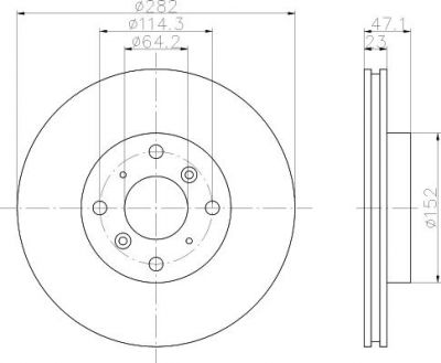 MINTEX MDC779 тормозной диск на HONDA PRELUDE IV (BB)