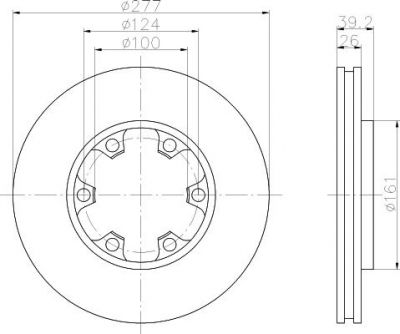 MINTEX MDC859 тормозной диск на NISSAN TERRANO I (WD21)