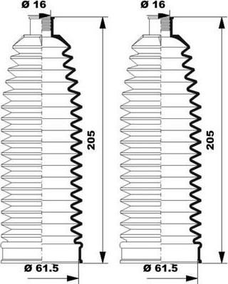 MOOG K150241 Комплект пылника, рулевое управление