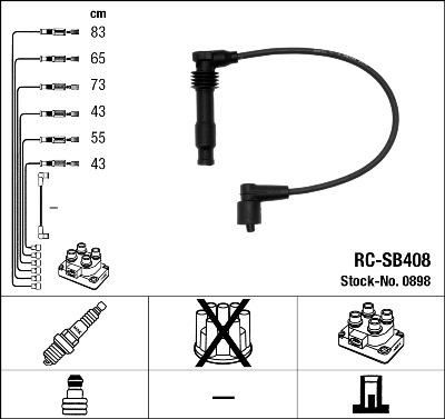 NGK 0898 комплект проводов зажигания на OPEL VECTRA B (36_)