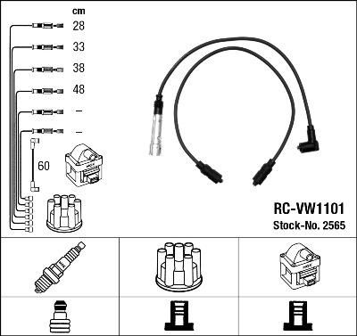 NGK 2565 комплект проводов зажигания на VW SCIROCCO (53B)