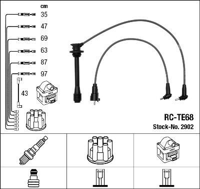 NGK 2902 комплект проводов зажигания на TOYOTA LAND CRUISER 80 (_J8_)