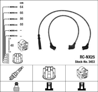 NGK 3453 комплект проводов зажигания на NISSAN VANETTE автобус (C22)