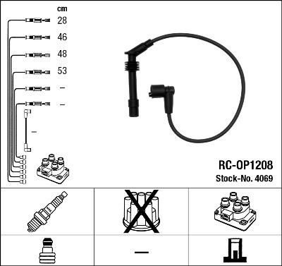 NGK 4069 Провода в/в OPEL ASTRA F/G/VECTRA B 1.4-2.0 (1612657)