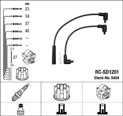 NGK 5404 Комплект проводов зажигания SKODA Felicia 1.3L 94-01 (RCSD1201)