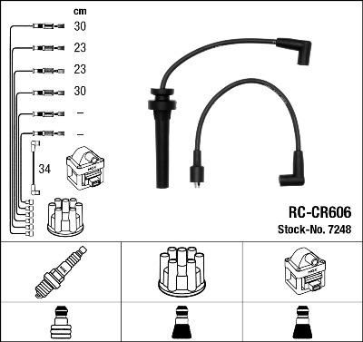 NGK 7248 комплект проводов зажигания на CHRYSLER VOYAGER IV (RG, RS)