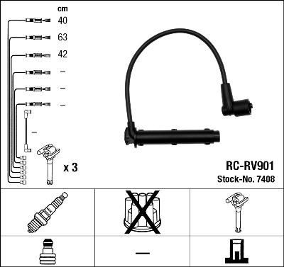NGK 7408 Провода зажигания к-т 7408 RC-RV901