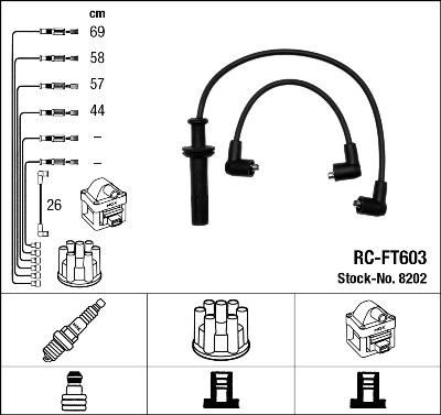 NGK 8202 комплект проводов зажигания на FIAT TIPO (160)