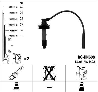 NGK 8492 Комп.проводов VOLVO S40 1.8-2.0L =>03 (1275284)