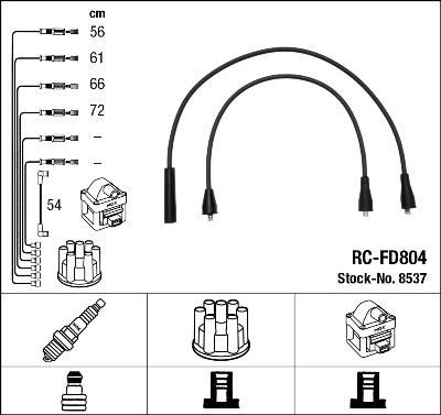 NGK 8537 комплект проводов зажигания на FORD ESCORT IV (GAF, AWF, ABFT)