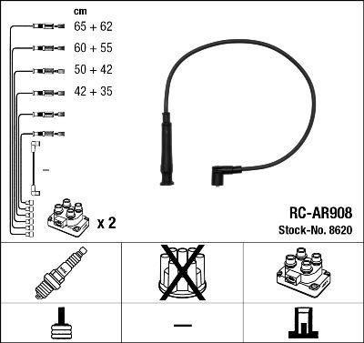 NGK 8620 комплект проводов зажигания на ALFA ROMEO 155 (167)